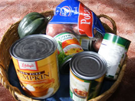 Collecting food for LA Cares